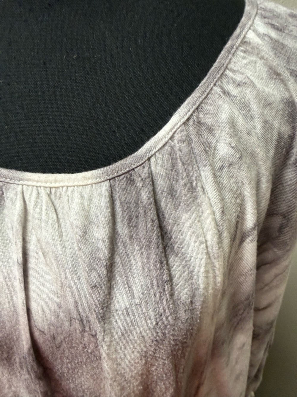 Gianni Bini Gray Tie Dye Top Medium Boho Soft Modal Long Sleeve Flowy Chic - Picture 3 of 10